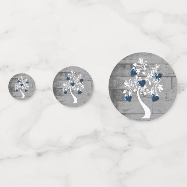 Blauer Tree des Herzens Hochzeitstisch Confetti Konfetti (Vorderseiten)