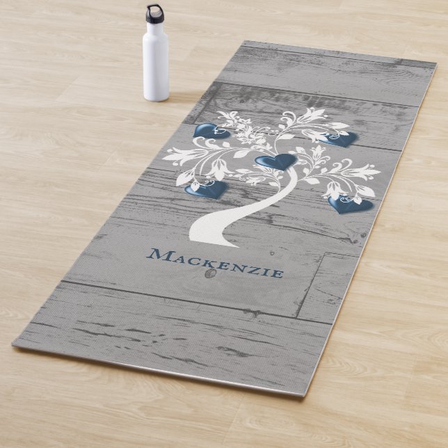 Blauer Tree des Herzens Personalisierte Yoga Mat Yogamatte (Beispiel)