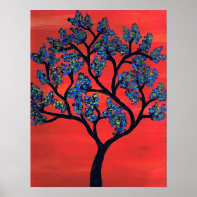 Blauer Tree Poster (Vorne)