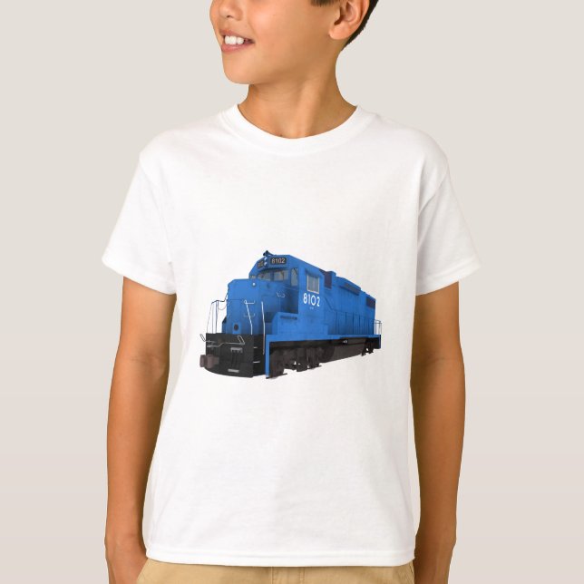 Blauer Triebfahrzeug: T-Shirt (Vorderseite)