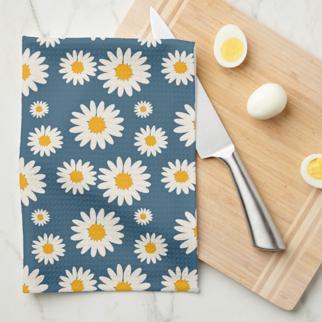 Blauer tropischer Blütensommer des botanischen Frü Geschirrtuch (Viertel Falte)