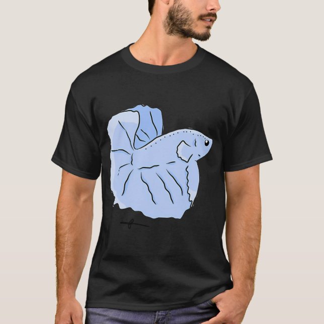 Blauer Tropischer Fischx T-Shirt (Vorderseite)