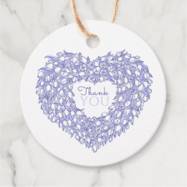 Blauer Tulpenherz danke Gastgeschenk Hochzeit Tags Geschenkanhänger