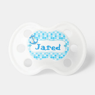 Blauer Tupfen, Anker-Namensschild Binky Schnuller