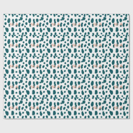 Blauer Tupfen orangefarbener Pastell-Monogramm-Man Geschenkpapier