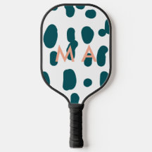 Blauer Tupfen orangefarbener Pastell-Monogramm-Man