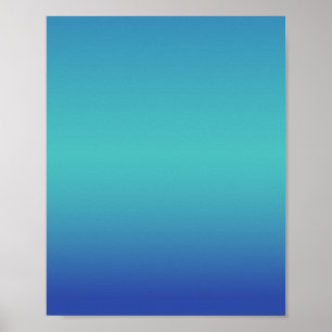 Blauer Türkis Ombré Poster