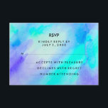 Blauer Türkischer Wasserfarben Blick Bat Mitzvah U RSVP Karte<br><div class="desc">Diese Bat Mitzvah RSVP Karten sind mit dem trendigen und beliebten Aquarell-Look ausgestattet. Hübsche Blautöne und türkisfarbene Farbnuancen im Hintergrund.</div>