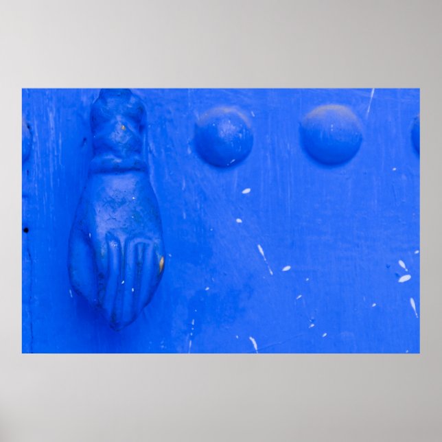 Blauer Türknopf Poster (Vorne)