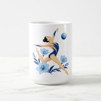 Blauer Turner mit Blumen Kaffeetasse