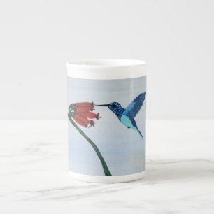 Blauer u. grüner Kolibri Prozellantasse