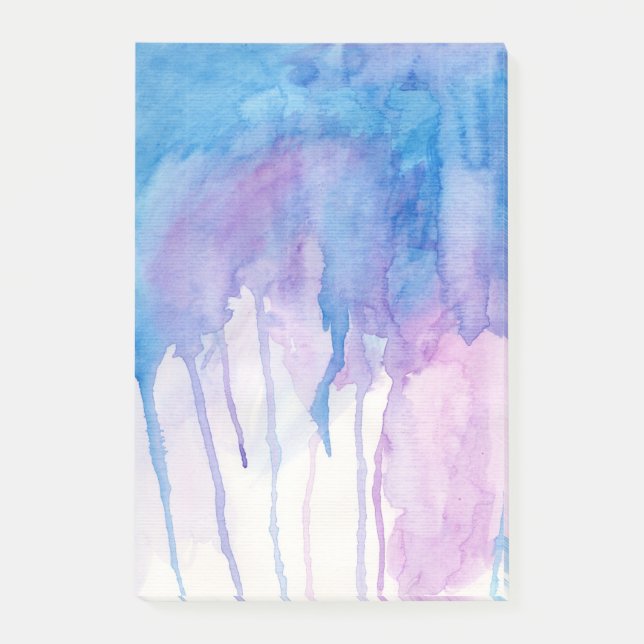 Blauer u. lila Notizblock des Watercolor-| (Vorderseite)