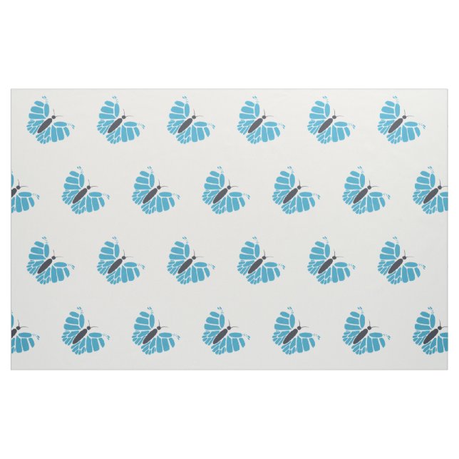 Blauer und abstrakter Schmetterling Stoff (Fat Quarter (45,7 x 55,9 cm))