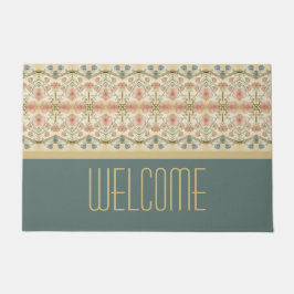 Blauer und Beige Dekorator - Empfang Fußmatte