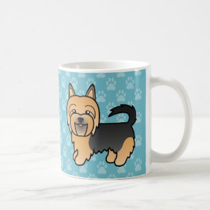 Blauer und brauner Cartoon Australian Terrier Tasse
