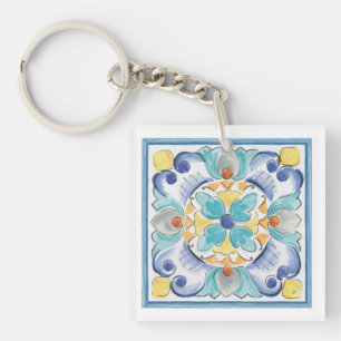 Blauer und Gelbblut Schlüsselanhänger