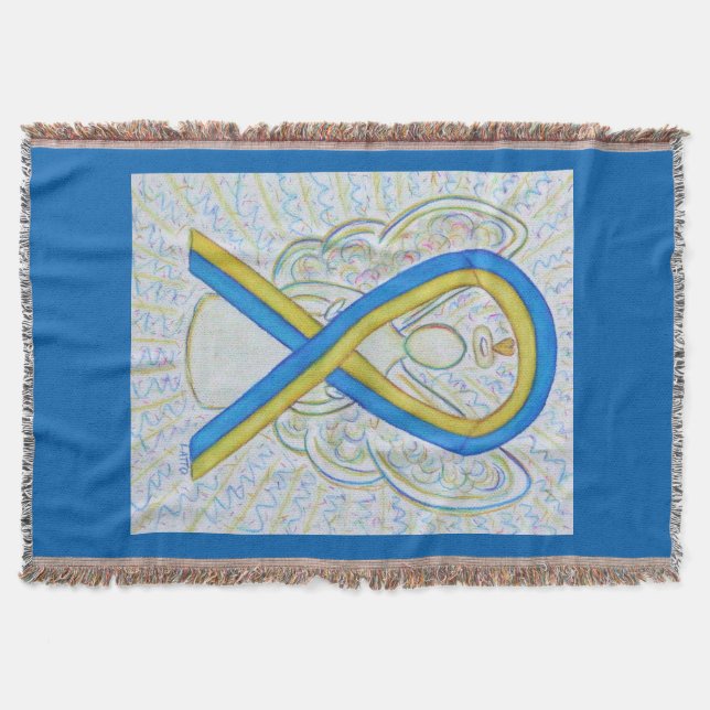 Blauer und gelber Angel Blanket Decke (Vorderseite)