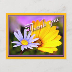 Blauer und gelber Blumen Postkarte