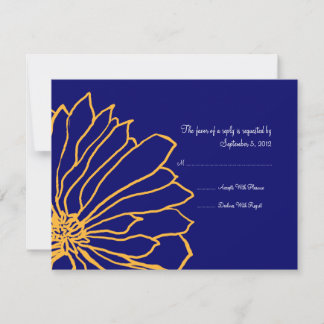 Blauer und gelber Blumenzwiebelladen UAWG RSVP Karte