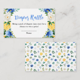 Blauer und gelber Blütenduschkopf Windelwanne Begleitkarte