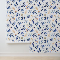 Blauer und gelber Laub Botanica nahtlose Muster w