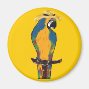 Blauer und gelber Papagei Magnet