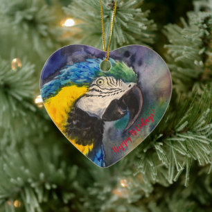 Blauer und gelber Schmuck Keramik Ornament