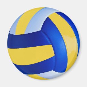 Blauer und Gelber Volleyball Magnet
