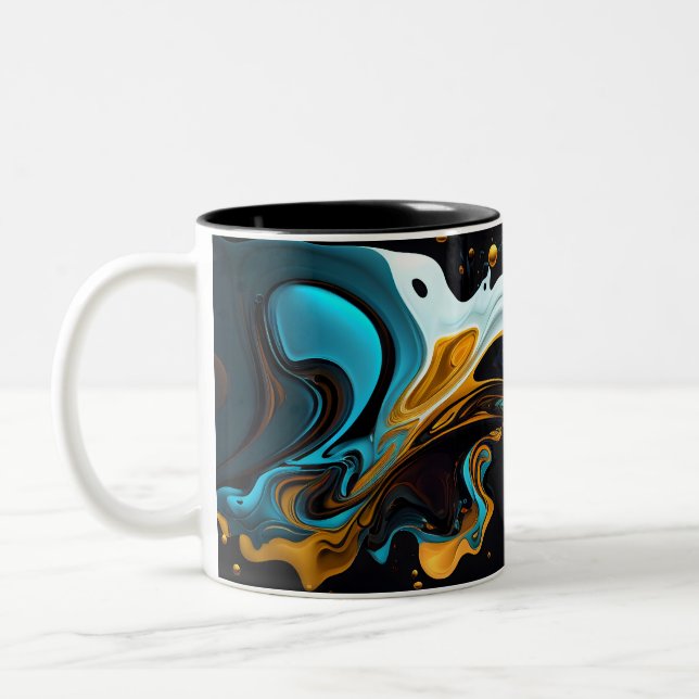 Blauer und Gold Zweifarbige Tasse (Links)