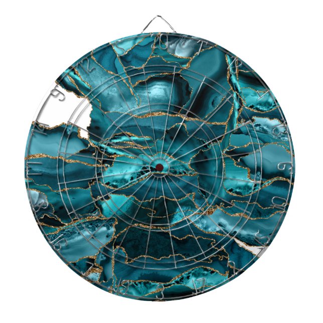 Blauer und Goldbarsch-Glitzer Dartscheibe (vorne)