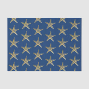 Blauer und goldener Seestern Strand Küste Seidenpapier