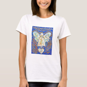 Blauer und goldener T - Shirt für den Angel (Text