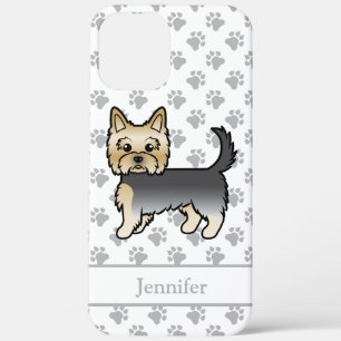 Blauer und goldener Yorkshire-Terrier-Cartoon-Hund Case-Mate iPhone Hülle