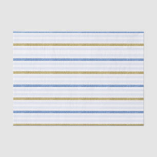 Blauer und goldfarbener Glitzer Streifen Seidenpapier