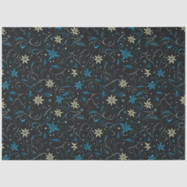 Blauer und grüne Blumen und Weinberge Weihnachten Seidenpapier