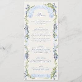 blauer und grüner Garten-Kranz Hochzeitskranz Menükarte