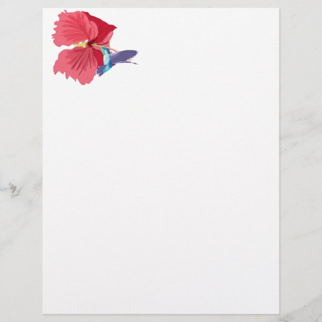 Blauer und grüner Kolibri Briefbogen (Vorderseite)