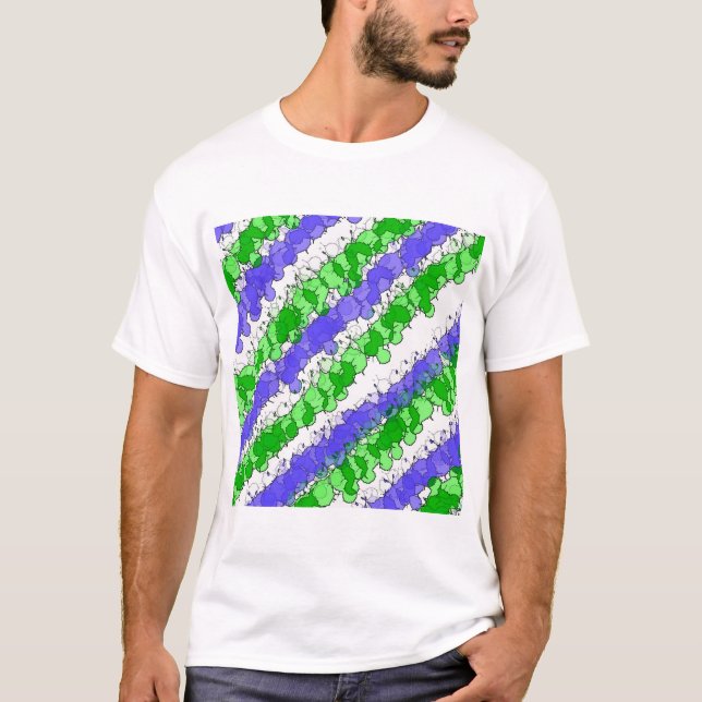 Blauer und grüner Spritzer erschüttert T-Shirt (Vorderseite)