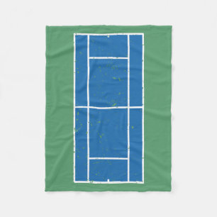 Blauer und grüner Tennisplatz gestört Fleecedecke