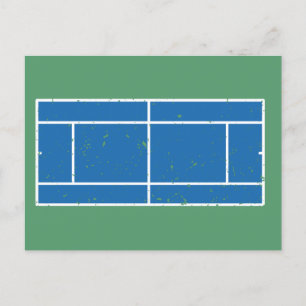 Blauer und grüner Tennisplatz stört Stil Postkarte