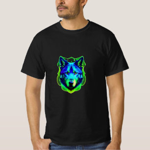 Blauer und grüner Wolf begegnen T - Shirt