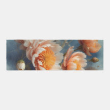 Blauer und karamellbrauner Ton Blumendruck