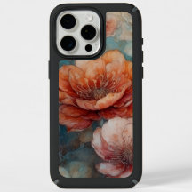 Blauer und karamellbrauner Ton Blumendruck