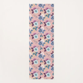 Blauer und Lavendel blühen auf Blüte Yogamatte