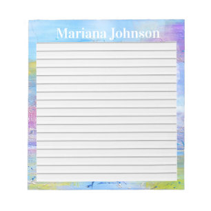 blauer und lila abstrakter Hintergrund mit Linien Notizblock