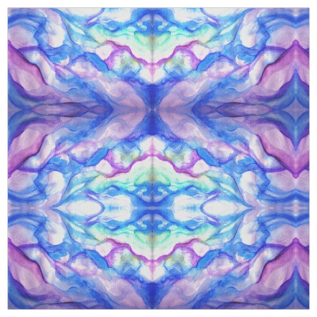 Blauer und Lila Blocks Wasserfarben Kunststoffe Stoff (Muster)