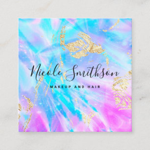 blauer und lila digitaler Hintergrund Quadratische Visitenkarte