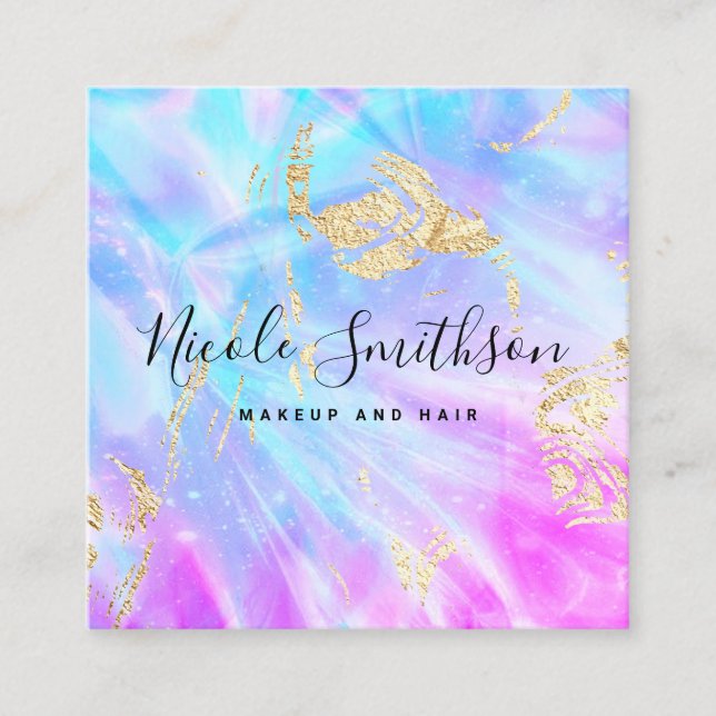 blauer und lila digitaler Hintergrund Quadratische Visitenkarte (Vorderseite)