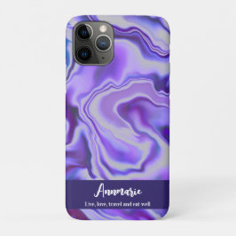 Blauer und Lila Eleganter Marmor Abstrakt Personal Case-Mate iPhone Hülle