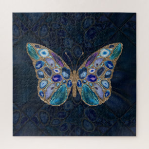 Blauer und Lila Geodes-Schmetterling Puzzle